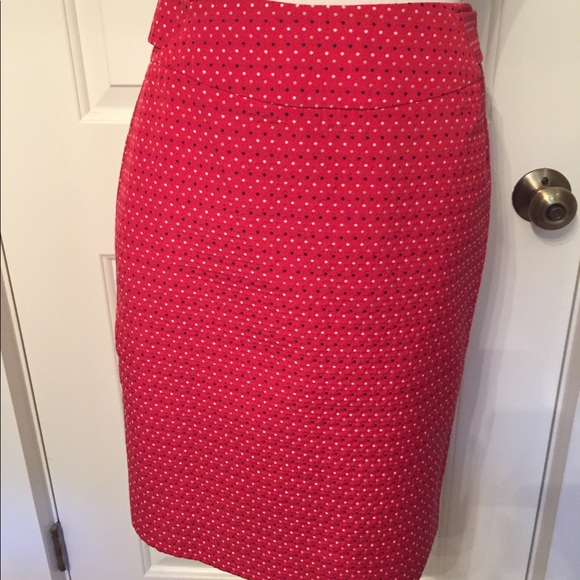 ETCETERA SKIRT PENCIL RED POLKA DOT KNEE LENGTH POCKETS SIZE 2 - Picture 1 of 8